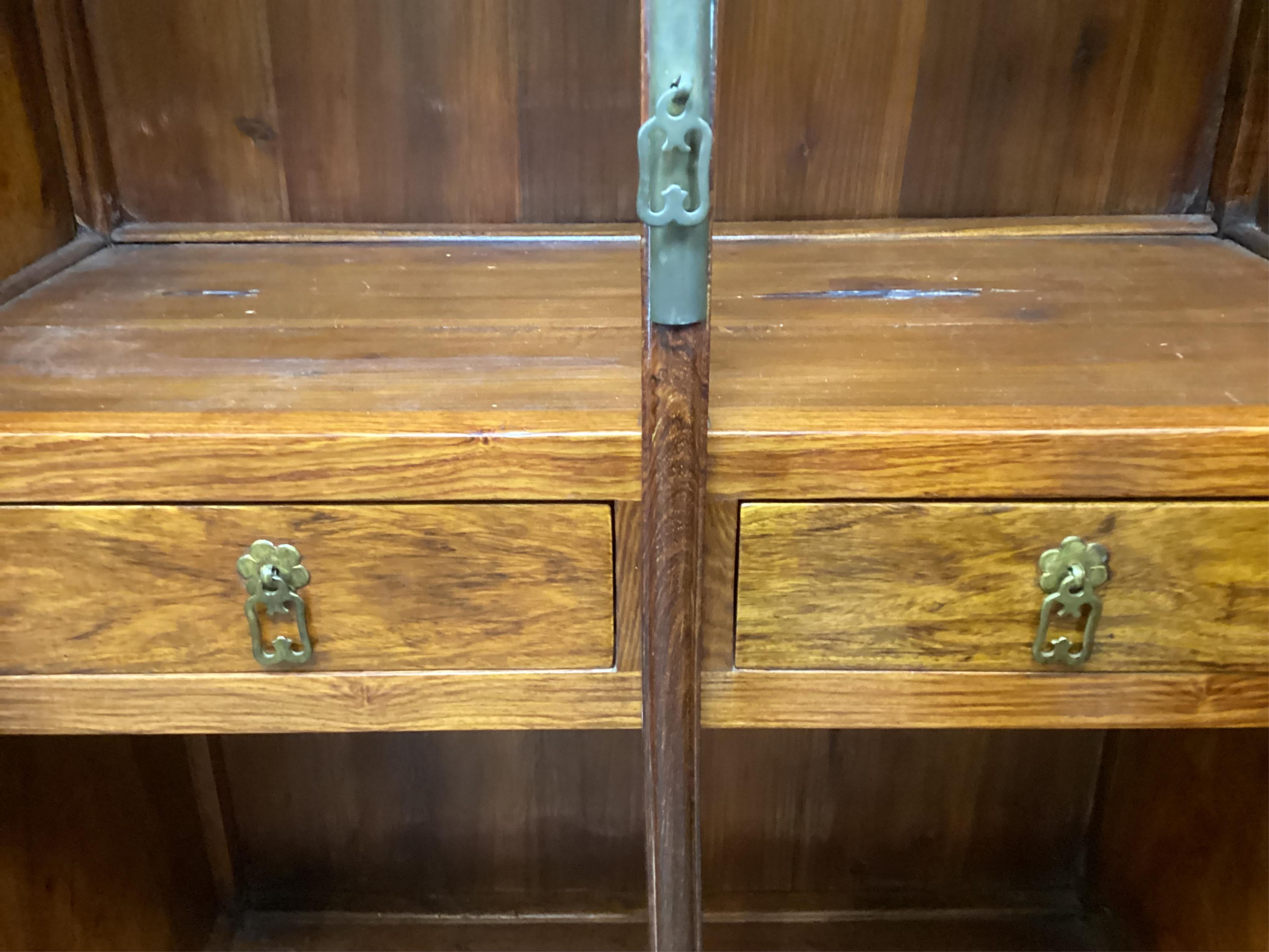 A Chinese huanghuali round-corner cabinet, yuanjiaogui, 19th/20th century